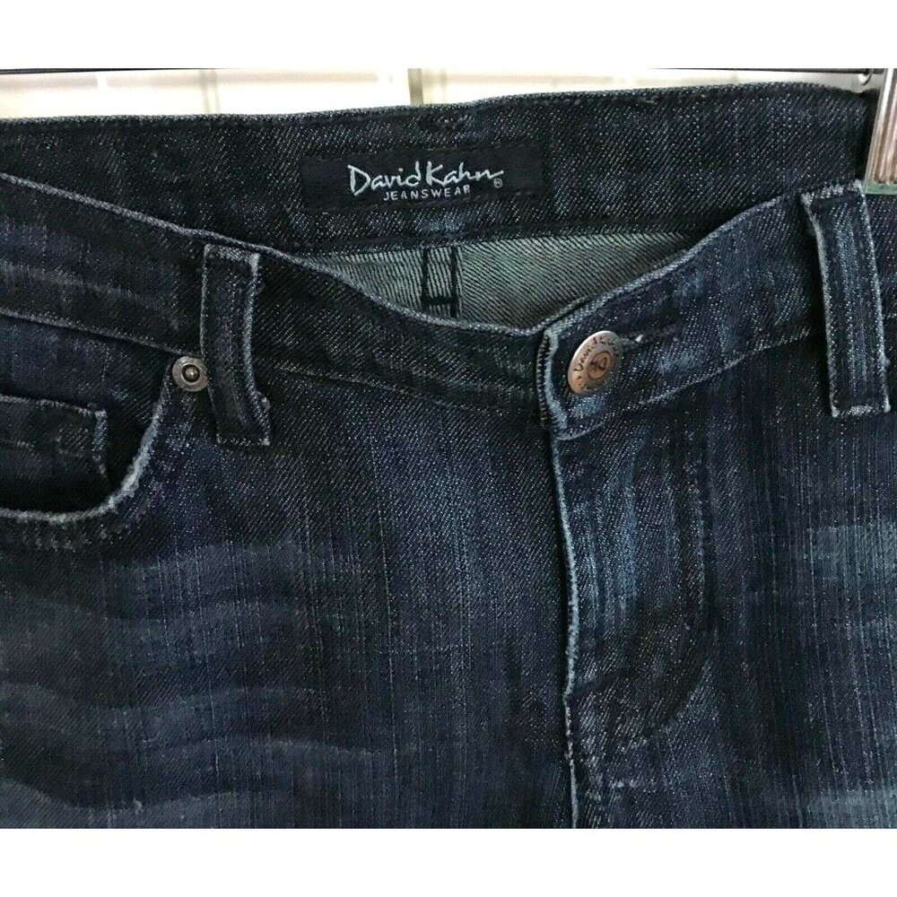 David Kahn Jeans Women's Bootcut Size 27 Dark Wash Blue Distressed Denim - Picture 9 of 11